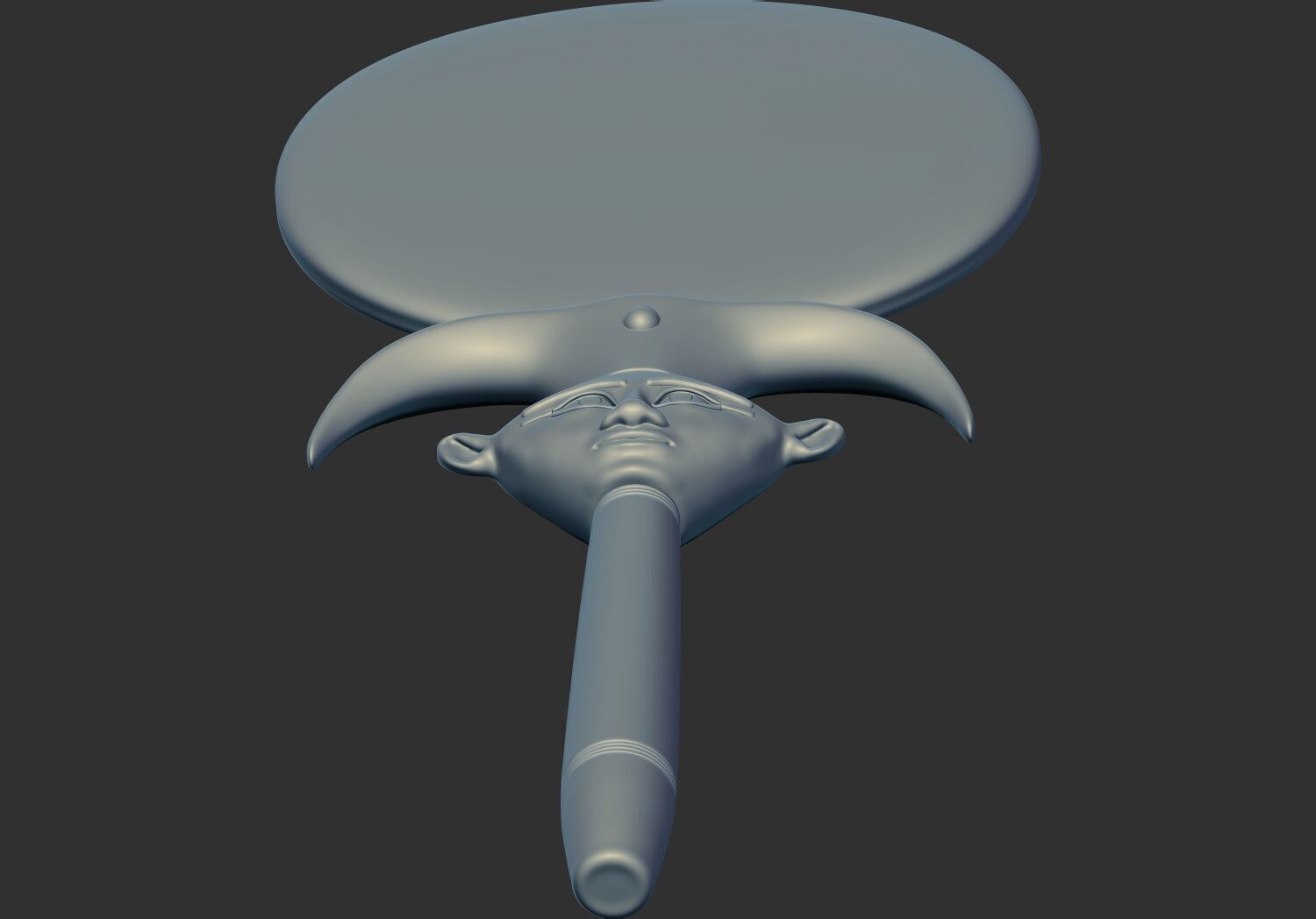 Mirror with Hathor Emblem Handle 3d printable model 3D print model_6