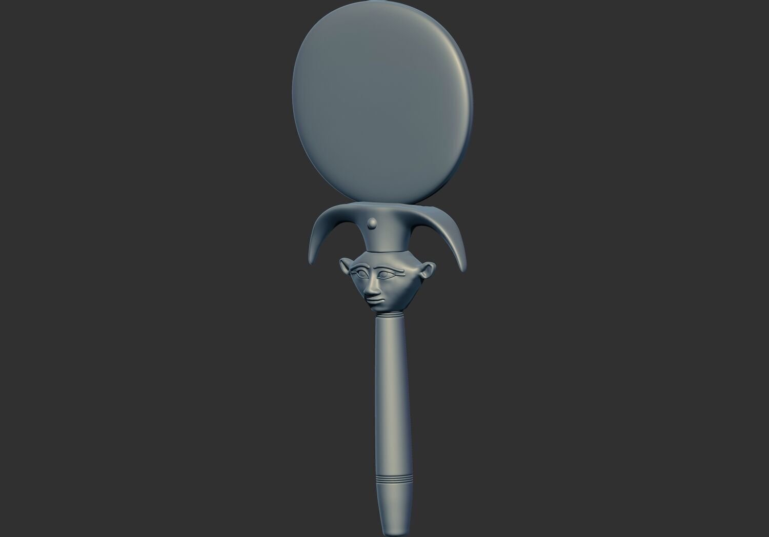 Mirror with Hathor Emblem Handle 3d printable model 3D print model_3