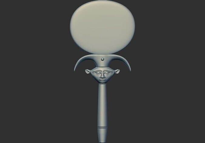 Mirror with Hathor Emblem Handle 3d printable model 3D print model