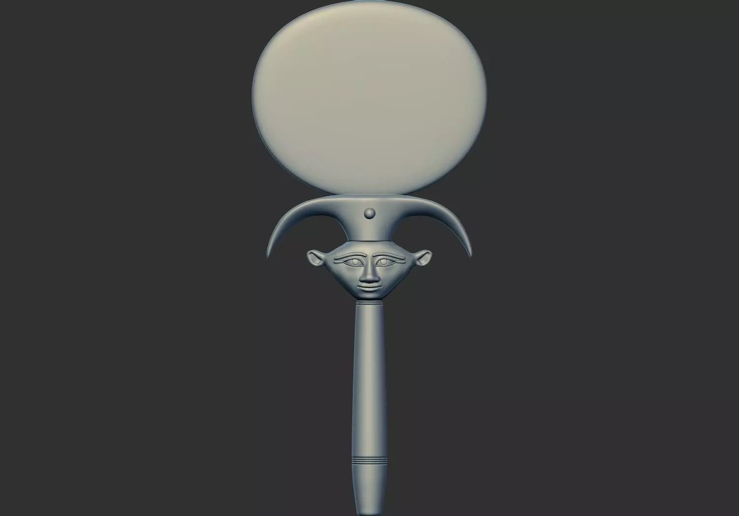 Mirror with Hathor Emblem Handle 3d printable model 3D print model_0