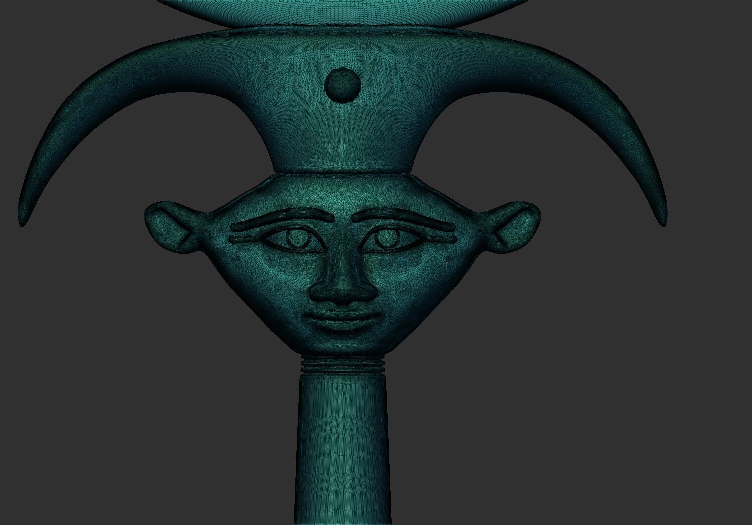 Mirror with Hathor Emblem Handle 3d printable model 3D print model_4