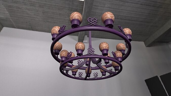 Chandelier and fanoos Ceiling Prop for Unreal Engine  Unity Low-poly 3D model