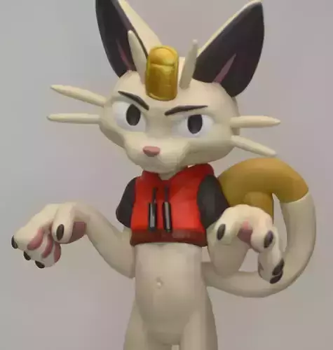 Meowth 3d print figure 