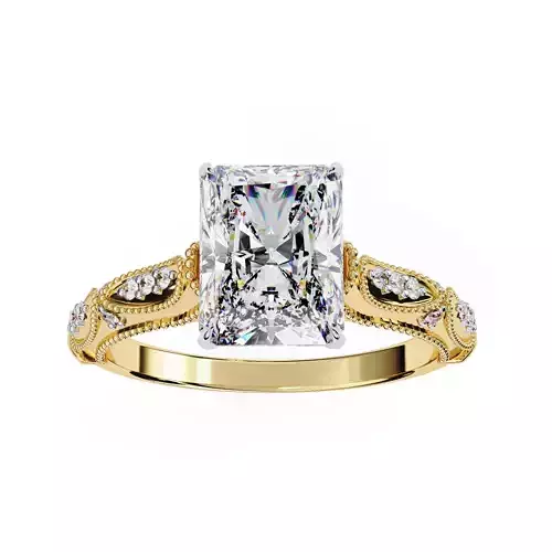 Antique Radiant Filigree diamond Ring