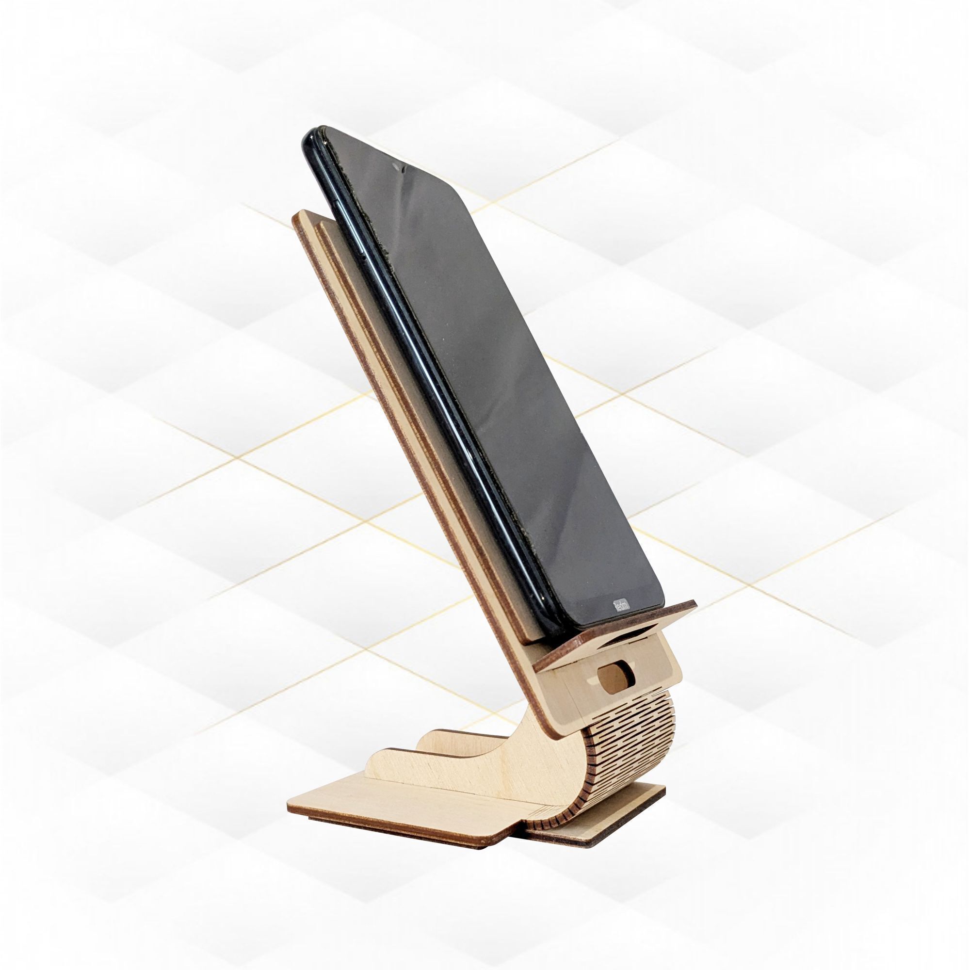 Gift stand holder for mobile laser cut pattern desk organizer 3D print model_3