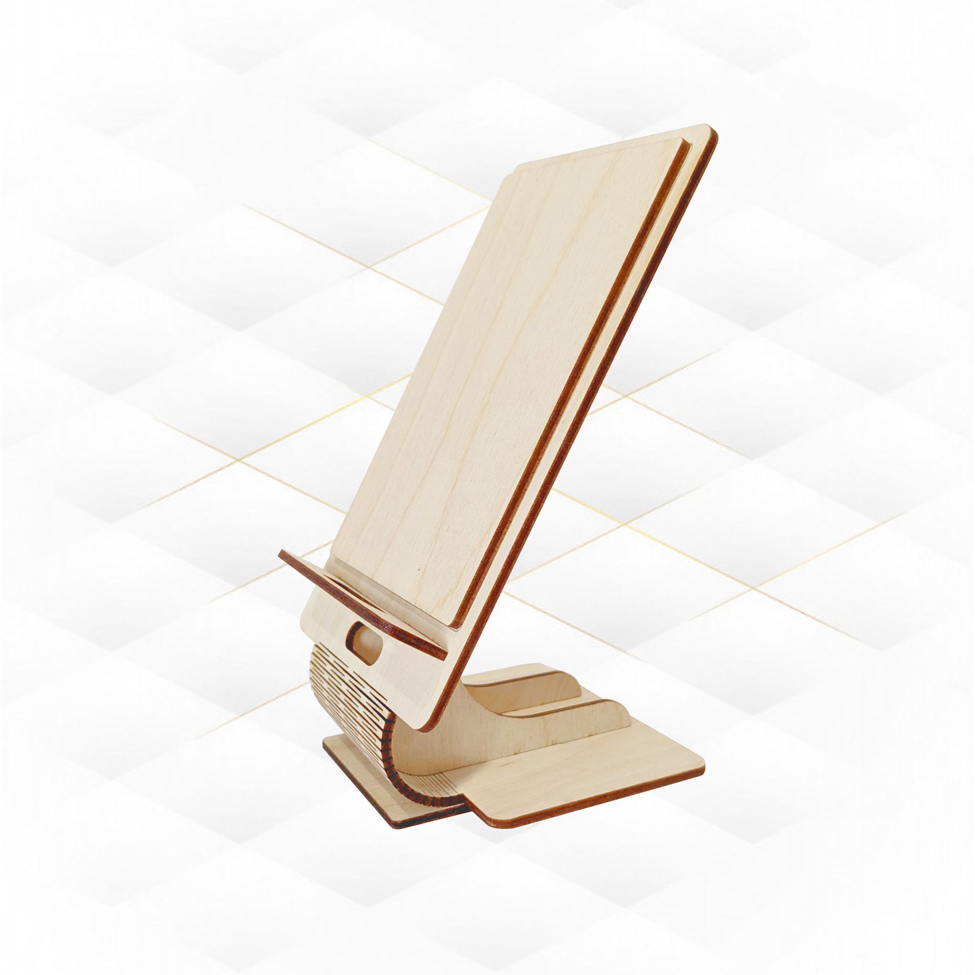 Gift stand holder for mobile laser cut pattern desk organizer 3D print model_4