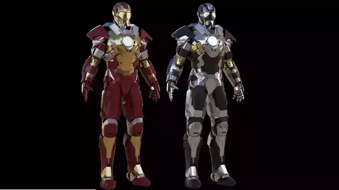 Iron Man Mark 17 HeartBreaker and Iron Man Mark 24 Tank 3D Model Collection