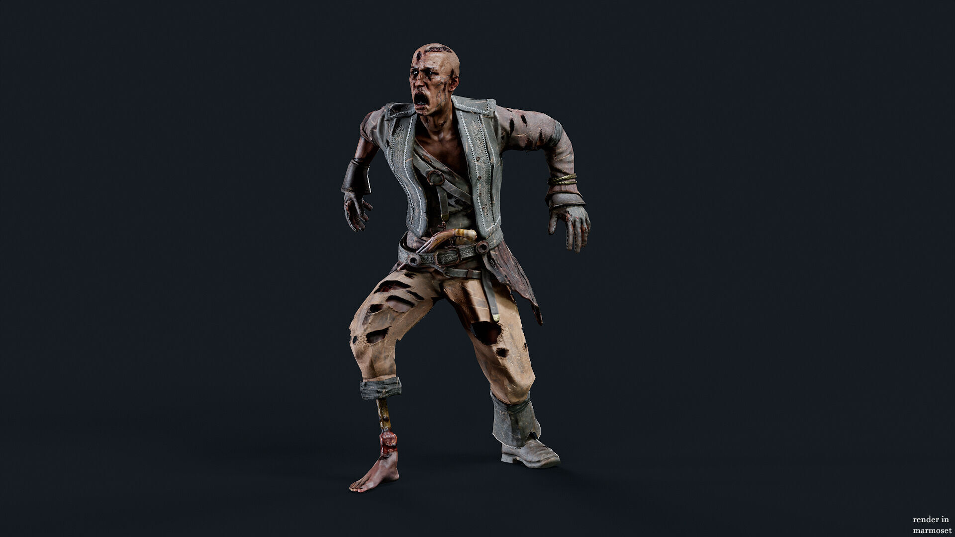 PIRATE UNDEAD 8  Low-poly 3D model_3