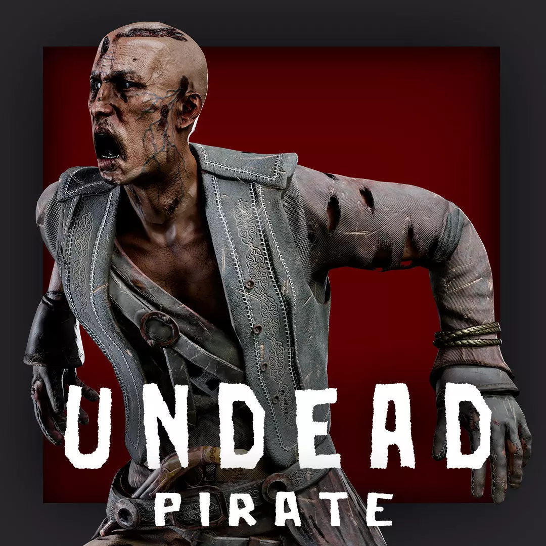 PIRATE UNDEAD 8  Low-poly 3D model_0