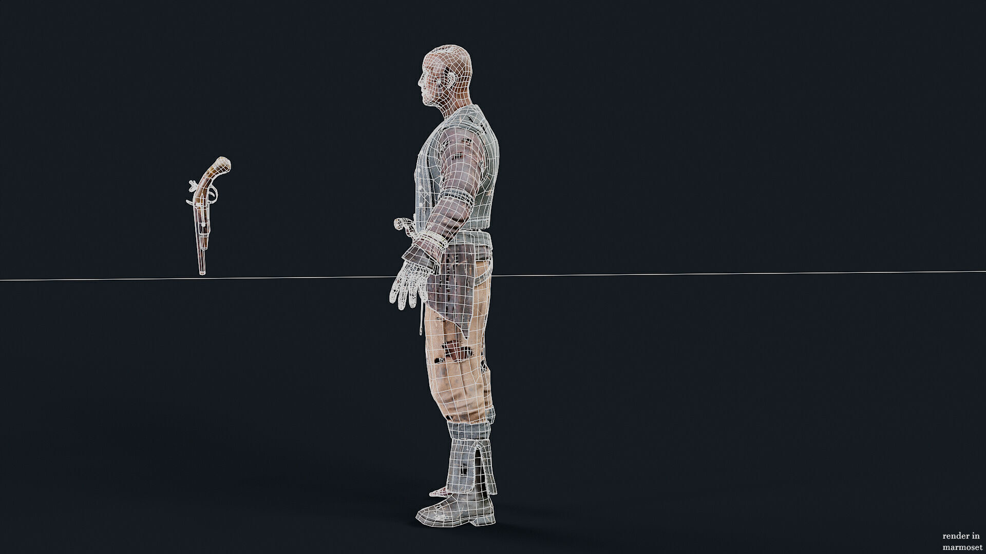 PIRATE UNDEAD 8  Low-poly 3D model_13