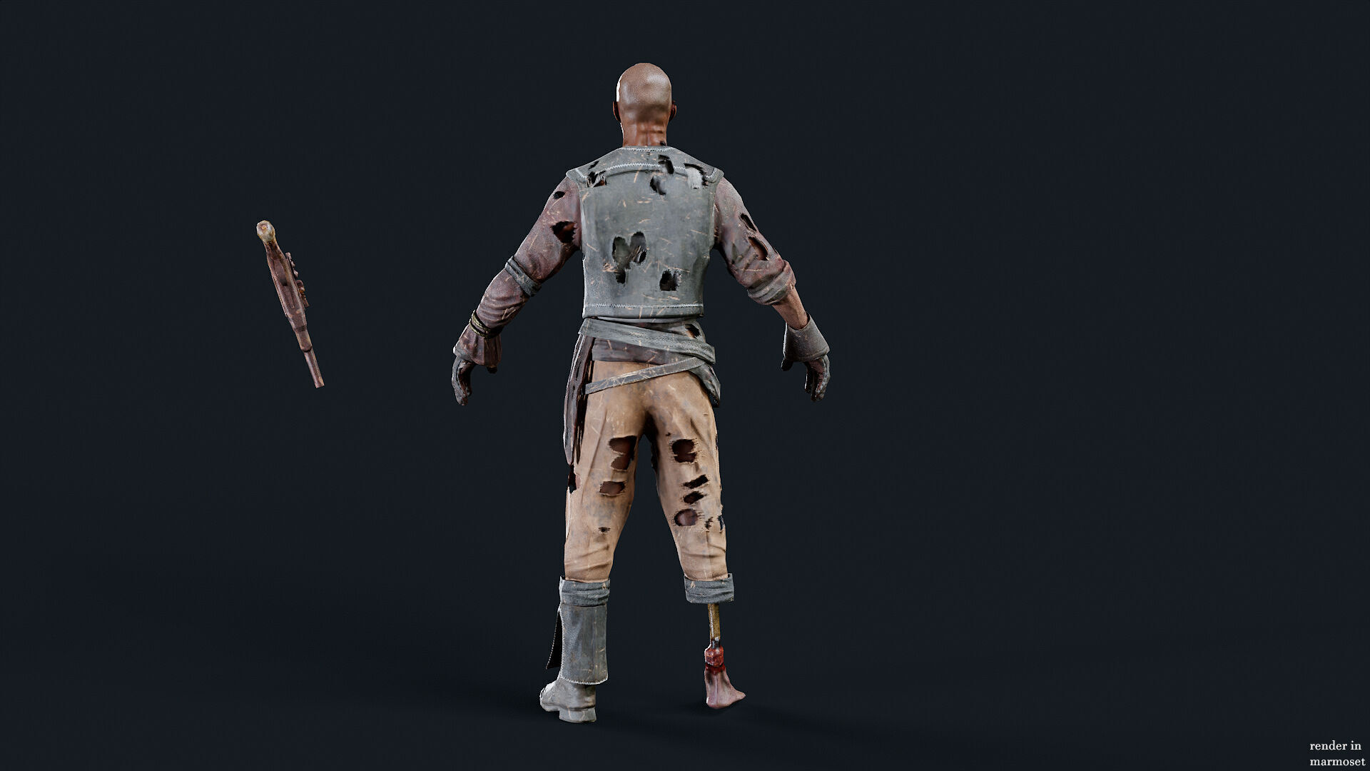 PIRATE UNDEAD 8  Low-poly 3D model_8