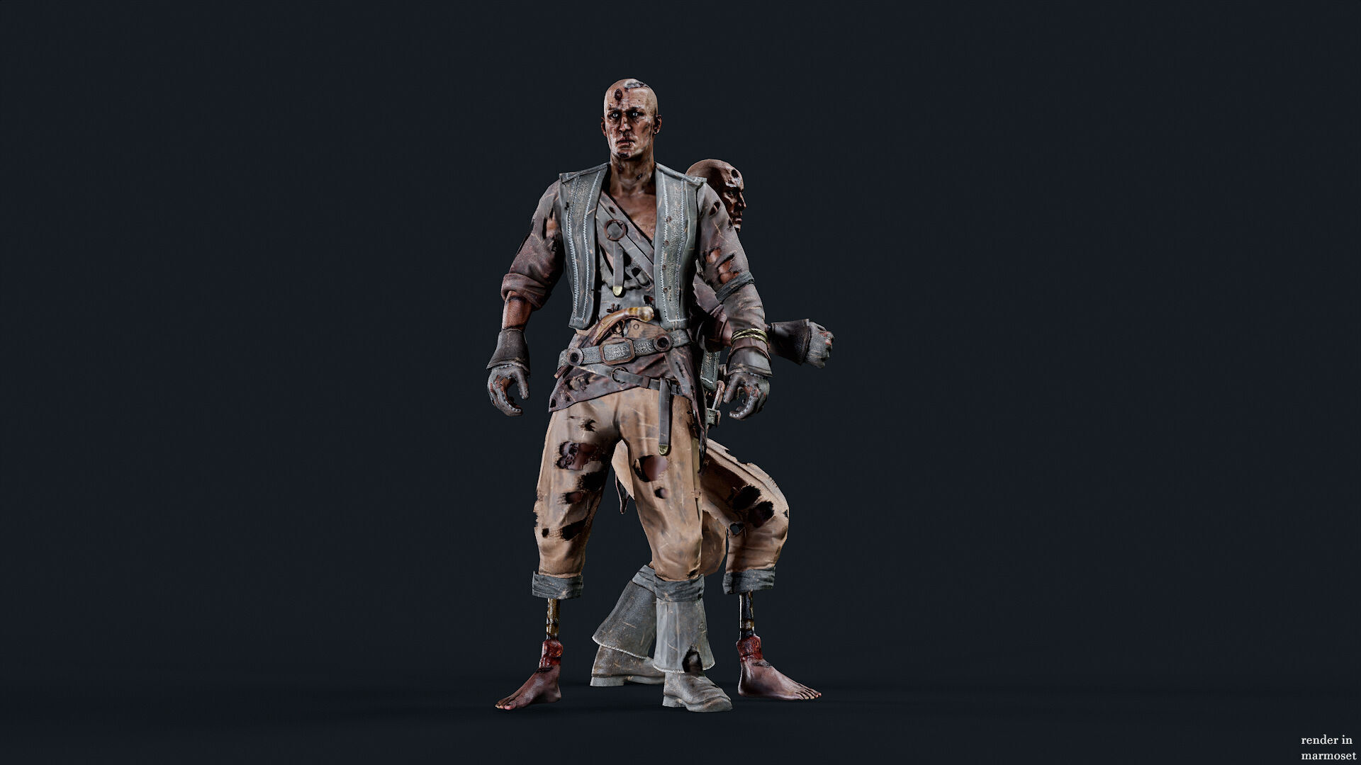 PIRATE UNDEAD 8  Low-poly 3D model_5