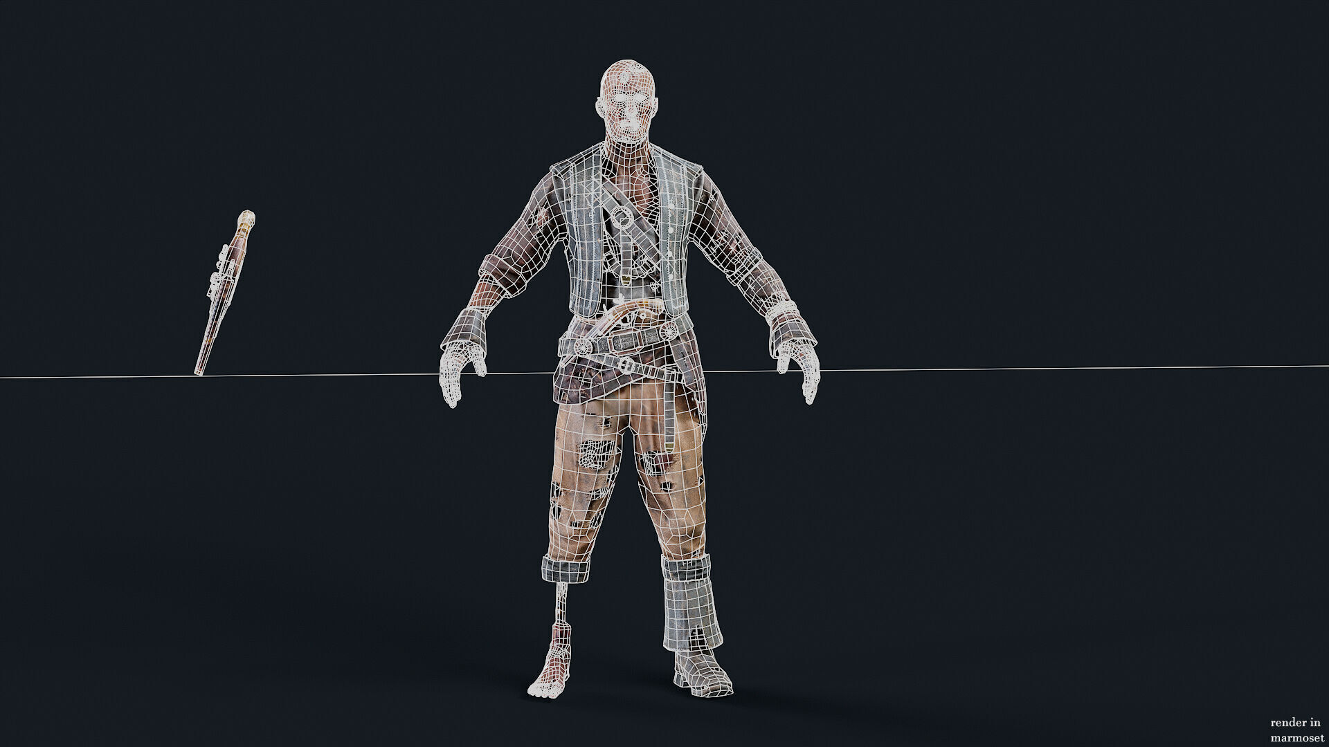 PIRATE UNDEAD 8  Low-poly 3D model_11