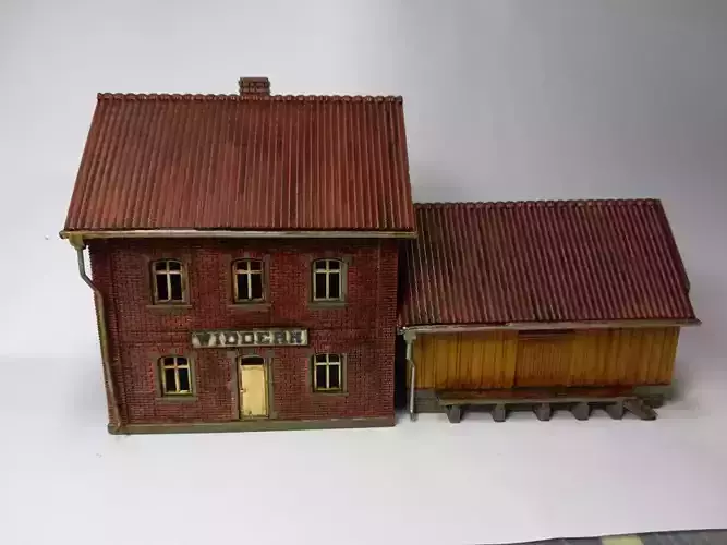 H0 Geraman Narrow Gauge Station Widdern with internal - resin 3D print model