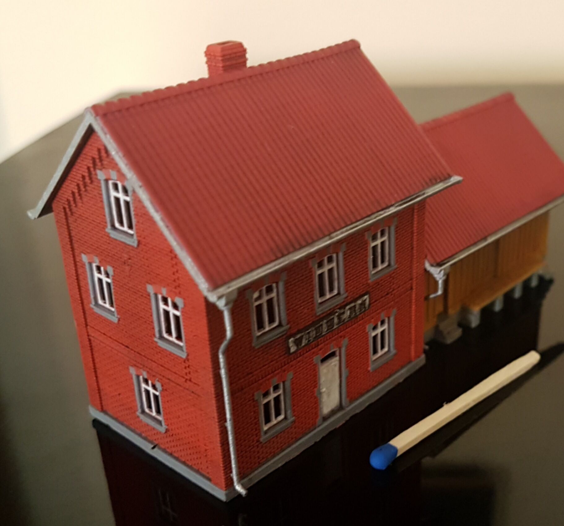 N Geraman narrow gauge station Widdern with internal - resin 3D print model_8