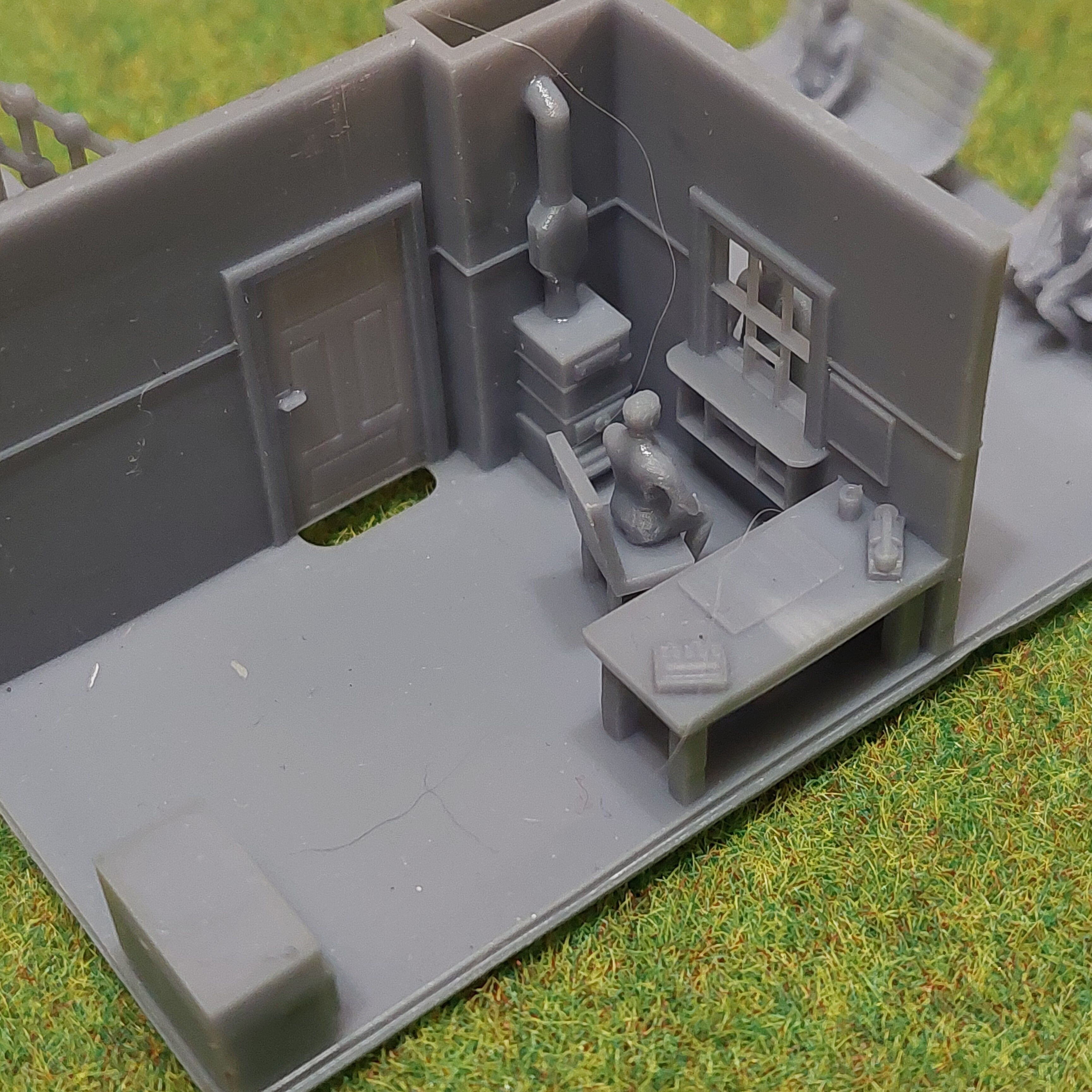N Geraman narrow gauge station Widdern with internal - resin 3D print model_29
