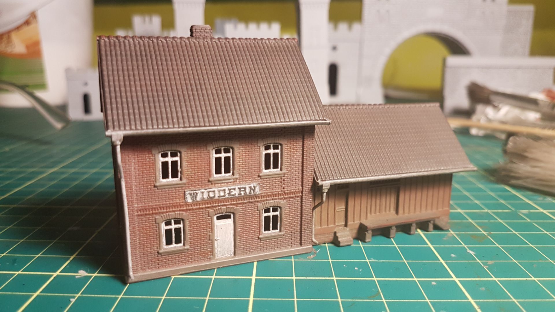 N Geraman narrow gauge station Widdern with internal - resin 3D print model_36