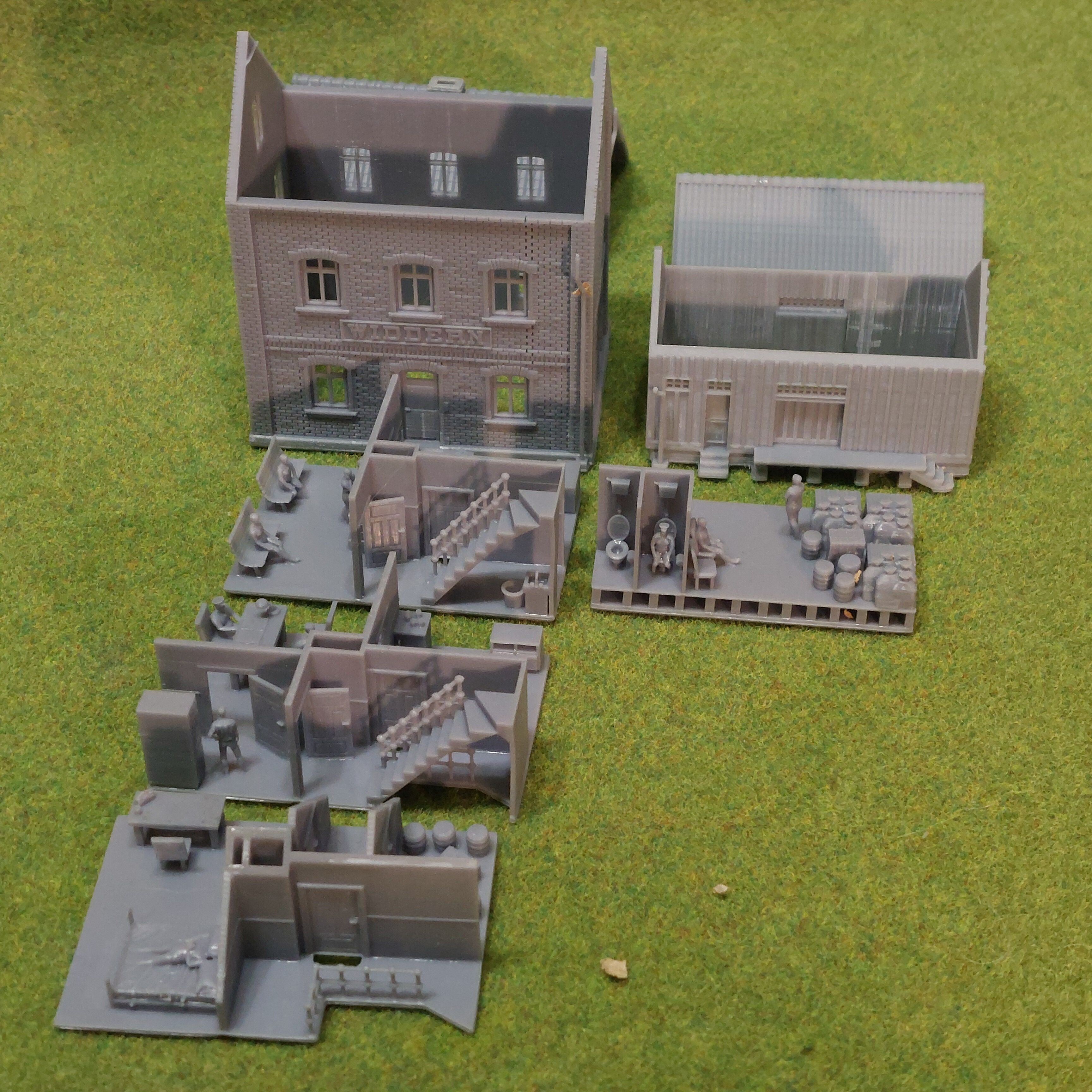 N Geraman narrow gauge station Widdern with internal - resin 3D print model_25