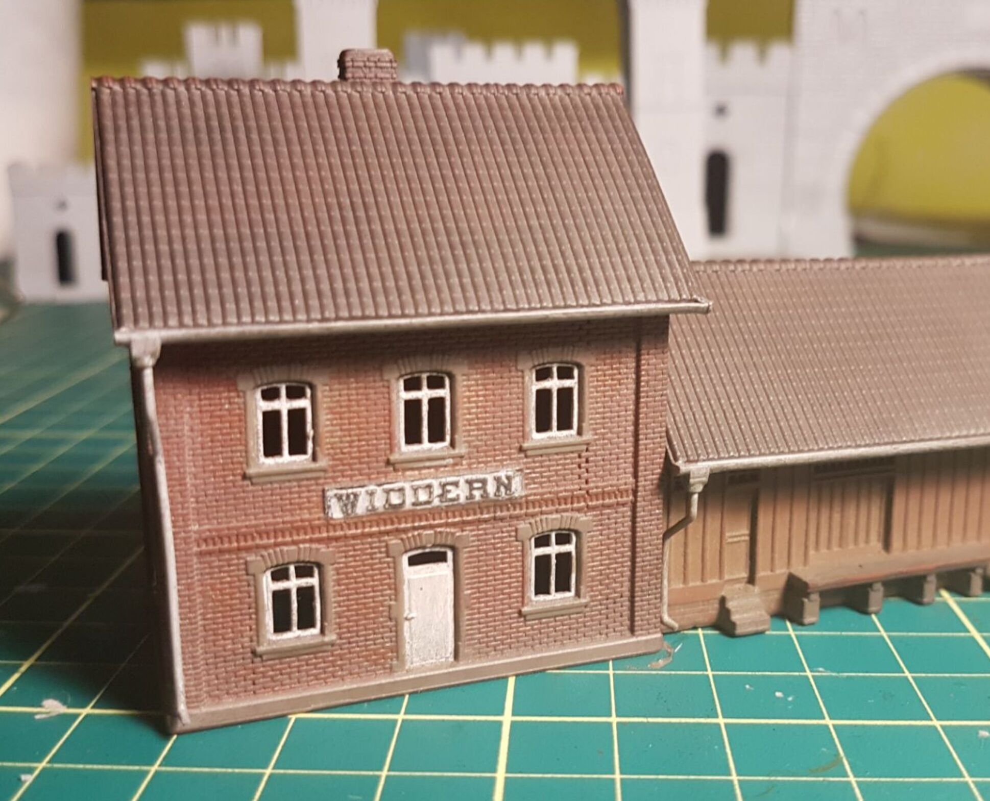 N Geraman narrow gauge station Widdern with internal - resin 3D print model_4