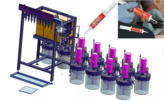 High Precision Grease Filling Machine 3D model