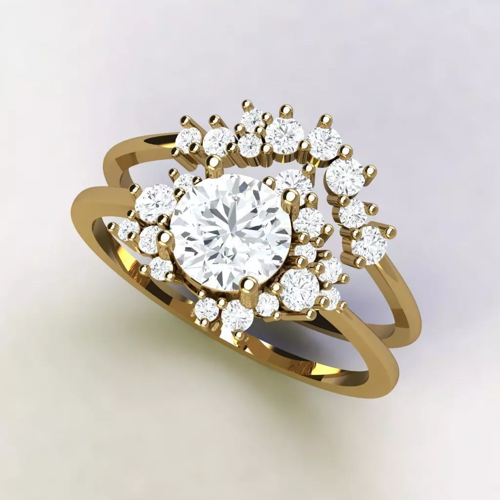 Solitaire Wedding Engagement Women Ring 3D print model 3D print model