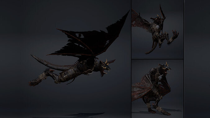 Dread Barbarian Wing1 Low-poly 3D model
