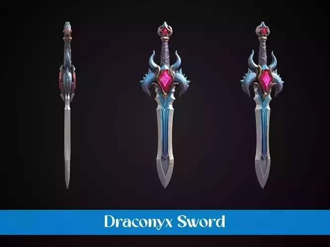 Stylized Sword - Dragonsoul Edge Draconyx - Game Ready