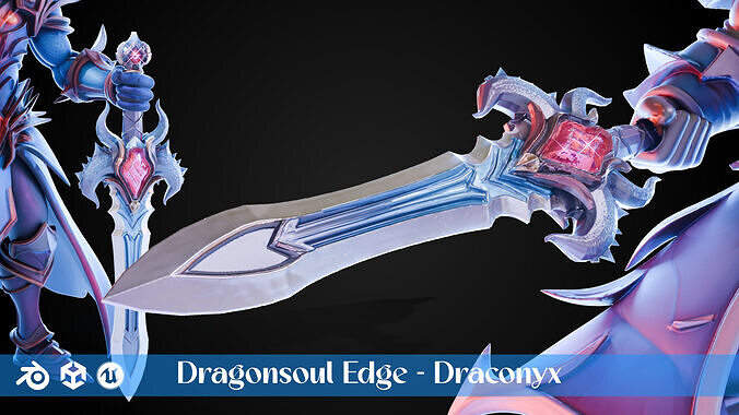 Stylized Sword - Dragonsoul Edge Draconyx - Game Ready 3D model
