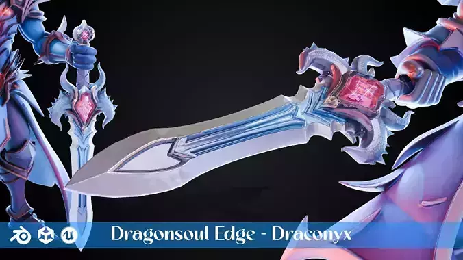 Stylized Sword - Dragonsoul Edge Draconyx - Game Ready