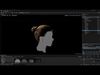 Female Bun-Ponytail hairstyle real time hair - haircards Low-poly 3D model_1