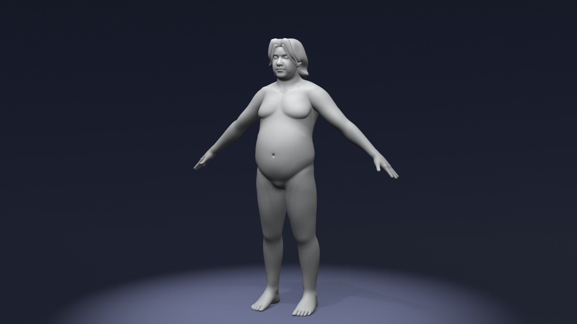 Cartoon Fat Human Body Base Mesh 3D Model 3D Model Collection_14