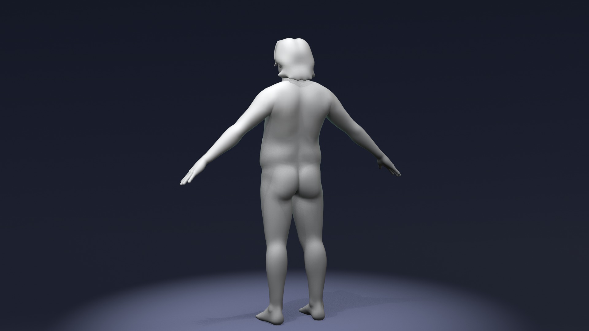 Cartoon Fat Human Body Base Mesh 3D Model 3D Model Collection_18