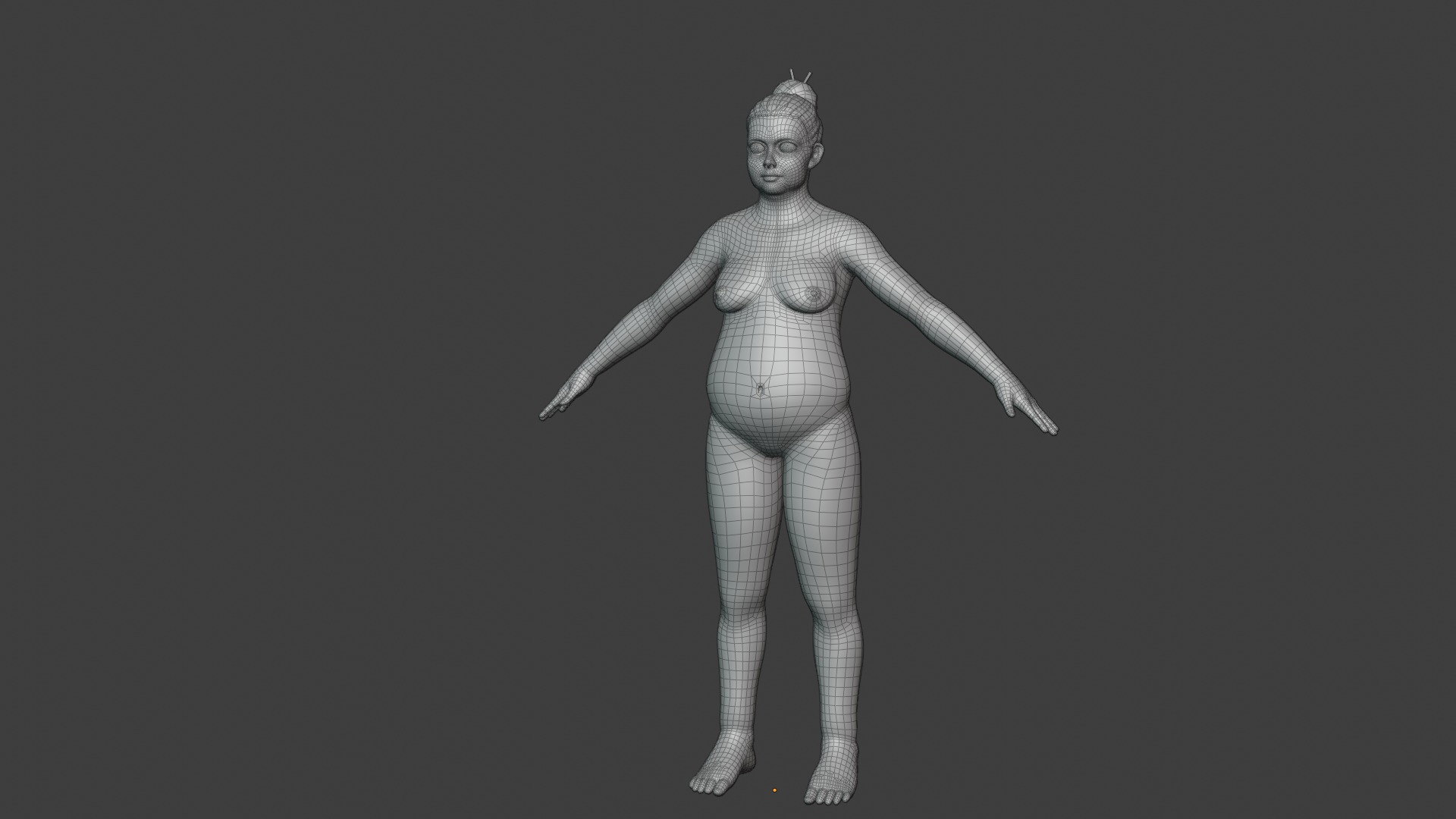 Cartoon Fat Human Body Base Mesh 3D Model 3D Model Collection_34