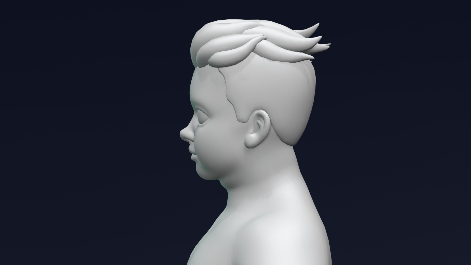 Cartoon Fat Human Body Base Mesh 3D Model 3D Model Collection_45