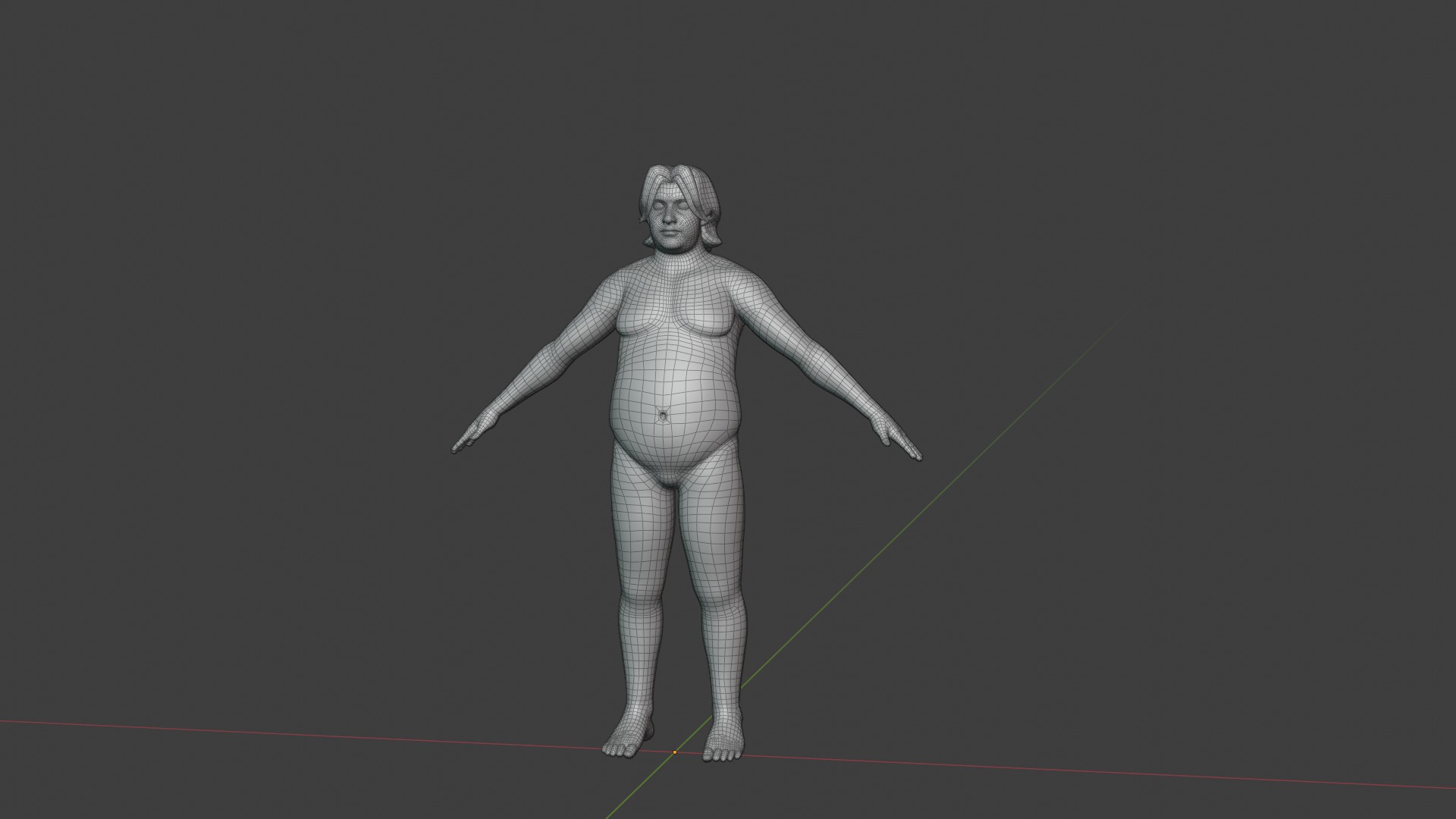 Cartoon Fat Human Body Base Mesh 3D Model 3D Model Collection_22