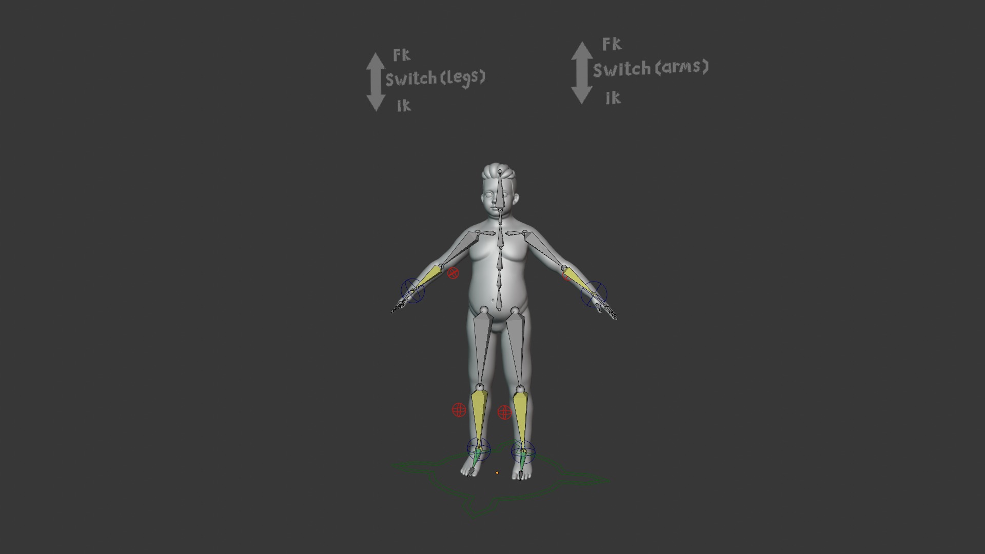 Cartoon Fat Human Body Base Mesh 3D Model 3D Model Collection_49