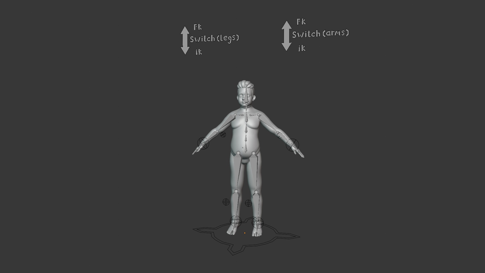 Cartoon Fat Human Body Base Mesh 3D Model 3D Model Collection_48