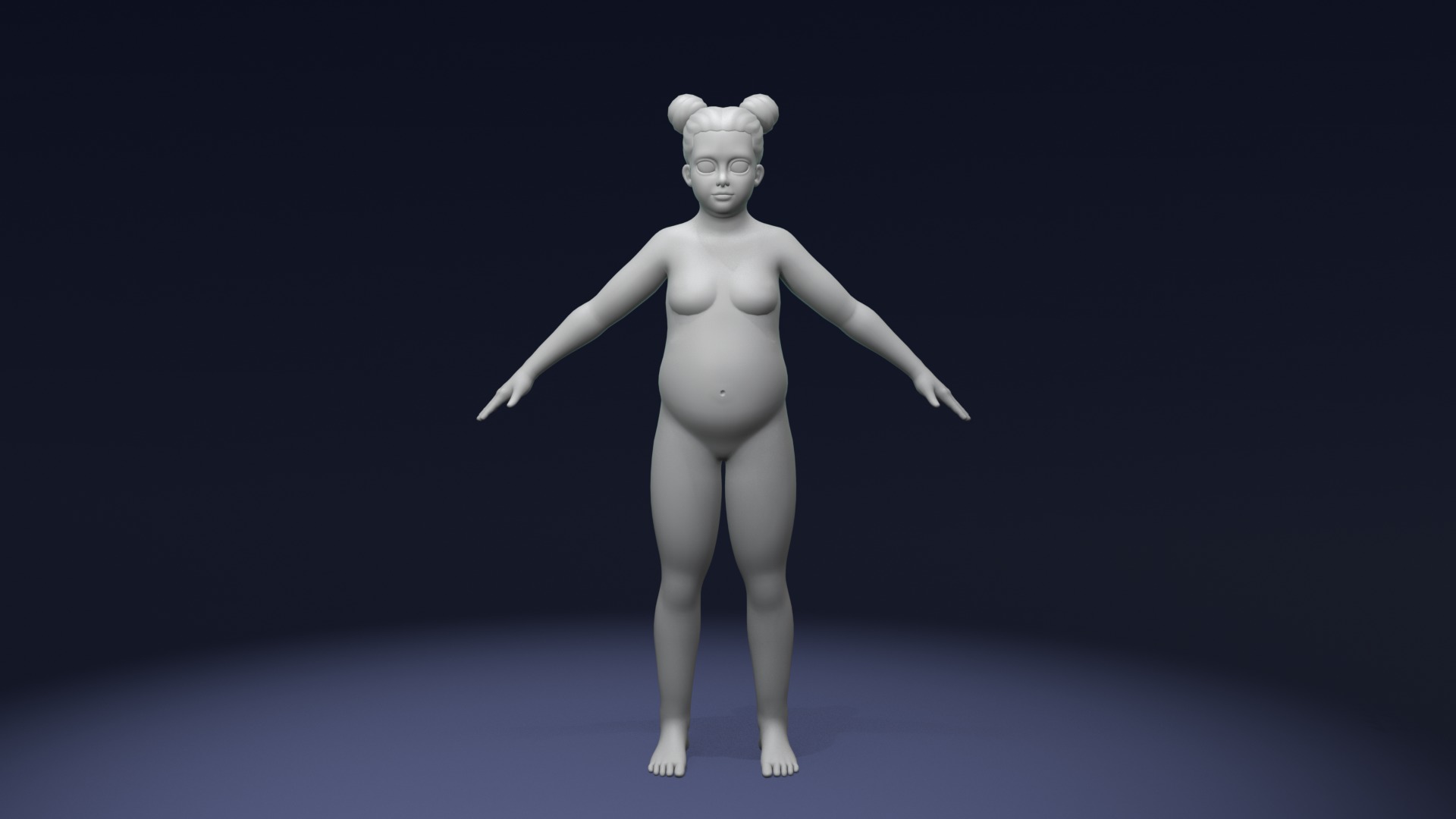 Cartoon Fat Human Body Base Mesh 3D Model 3D Model Collection_51