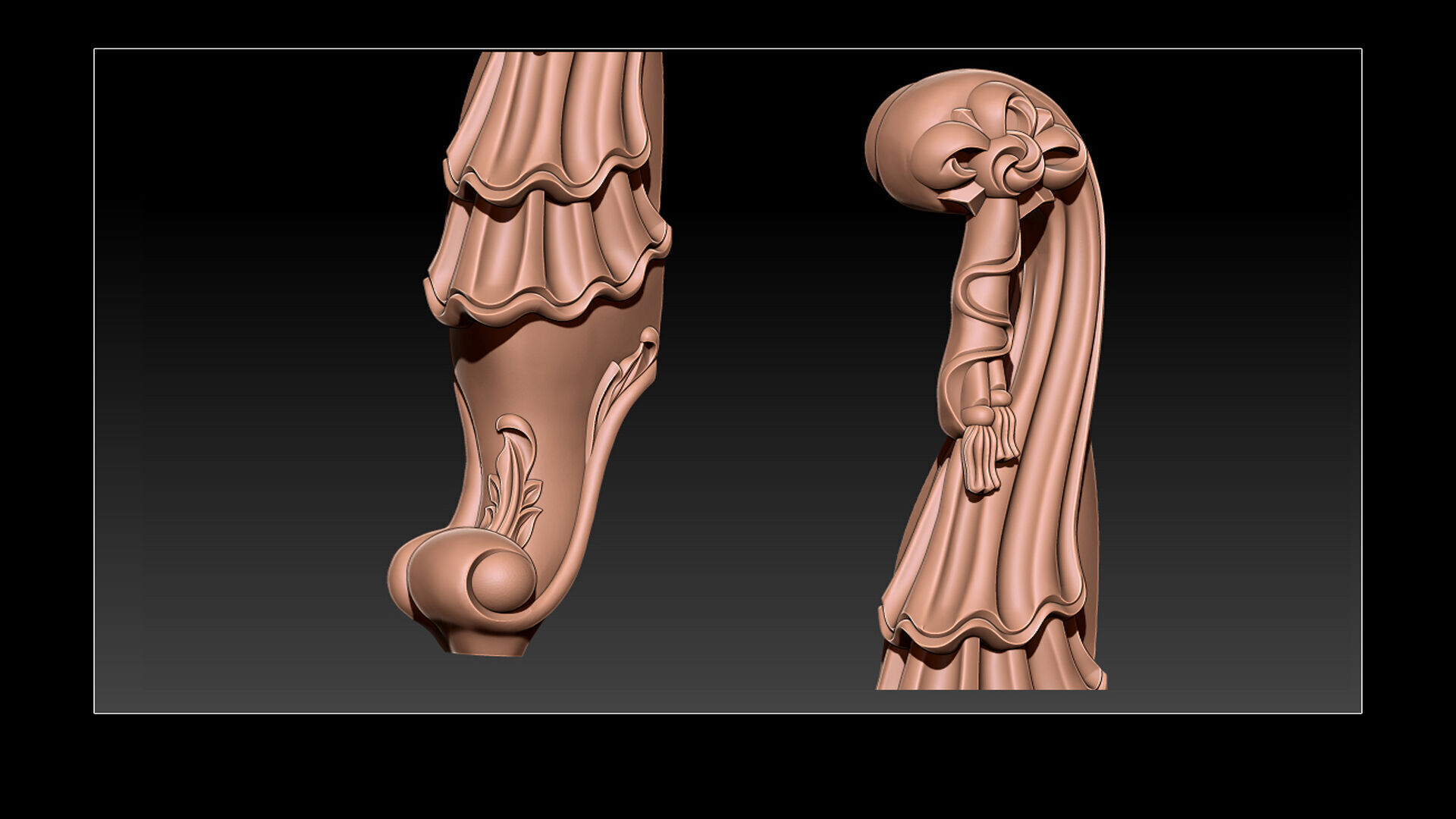 Classic Table and Chair Leg Model Kit - 062 3D print model_9