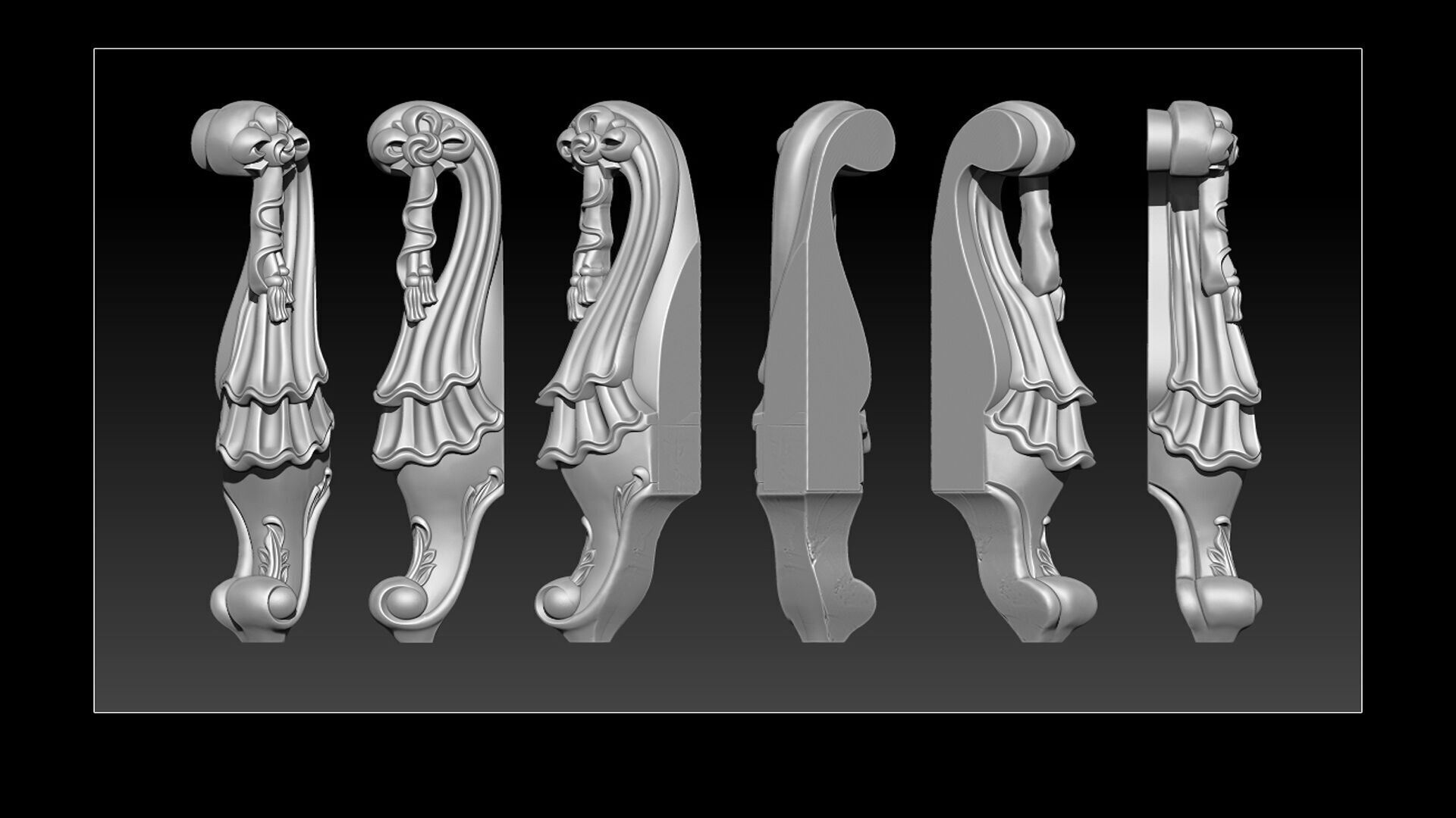 Classic Table and Chair Leg Model Kit - 062 3D print model_24
