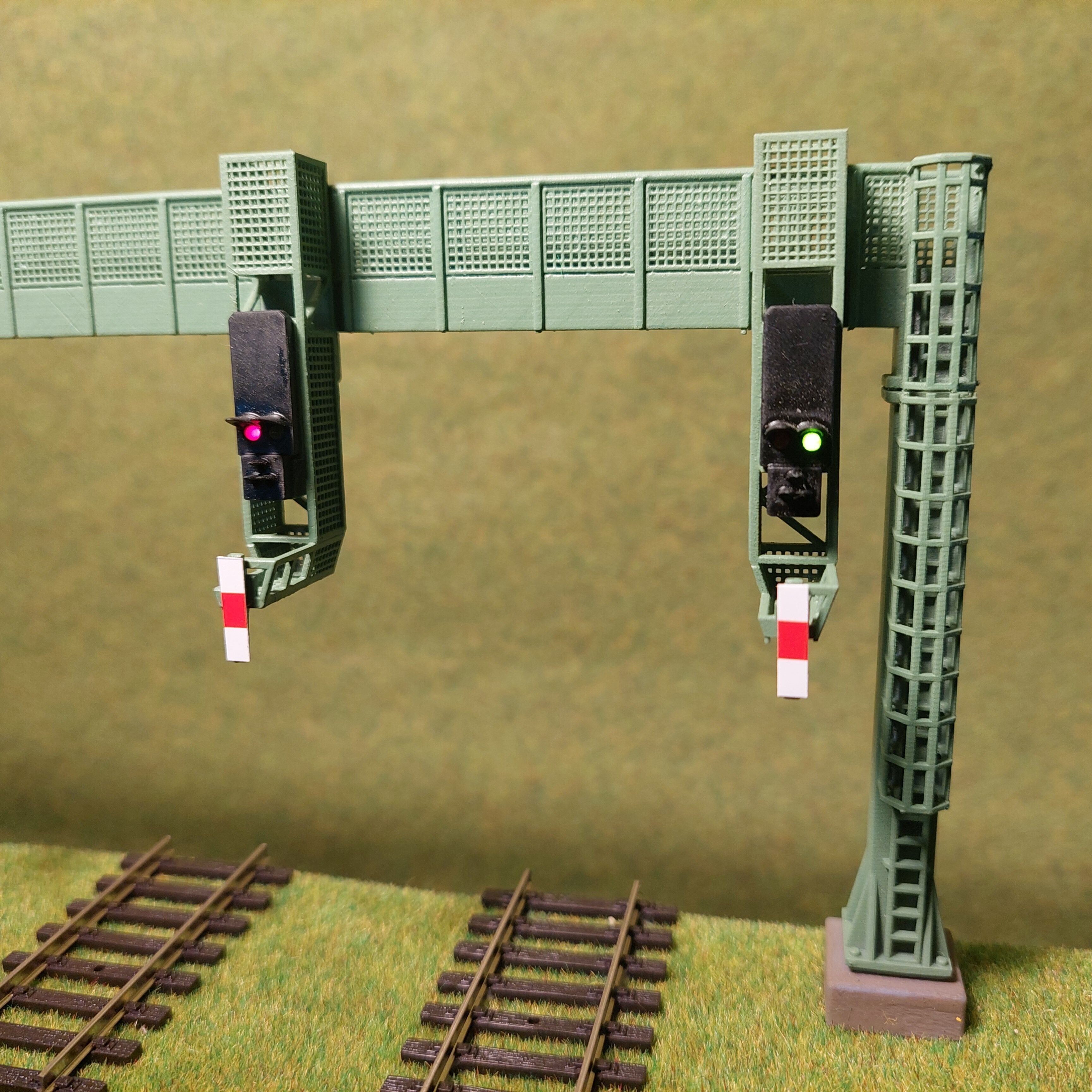 H0 scale DB HV triple Signal Bridge Hp0 Hp1 - resin 3D print model_2