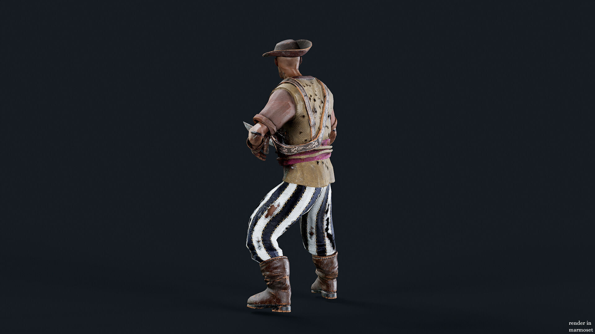 PIRATE UNDEAD 9 Low-poly 3D model_5