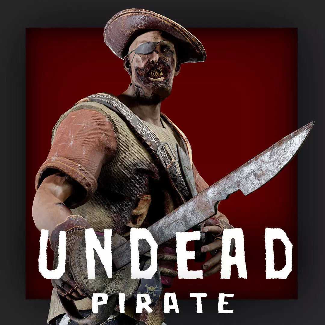 PIRATE UNDEAD 9 Low-poly 3D model_0