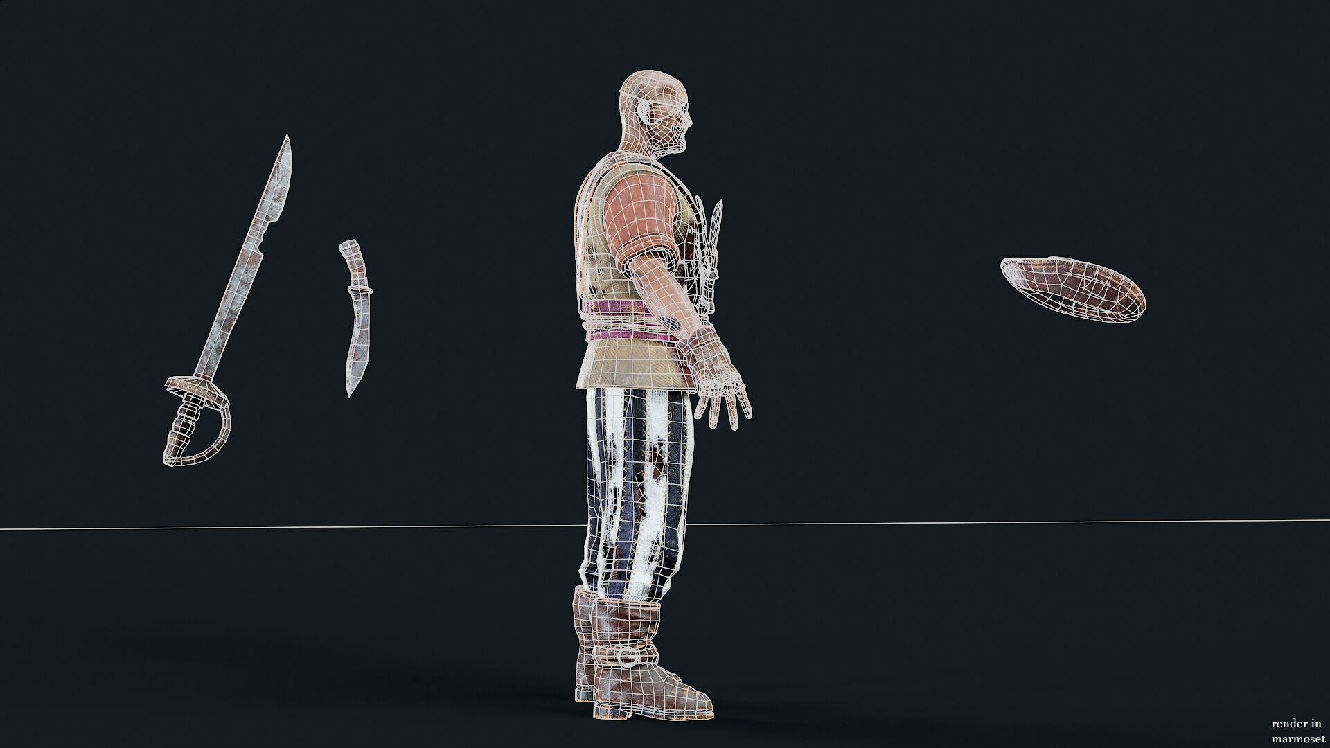 PIRATE UNDEAD 9 Low-poly 3D model_12