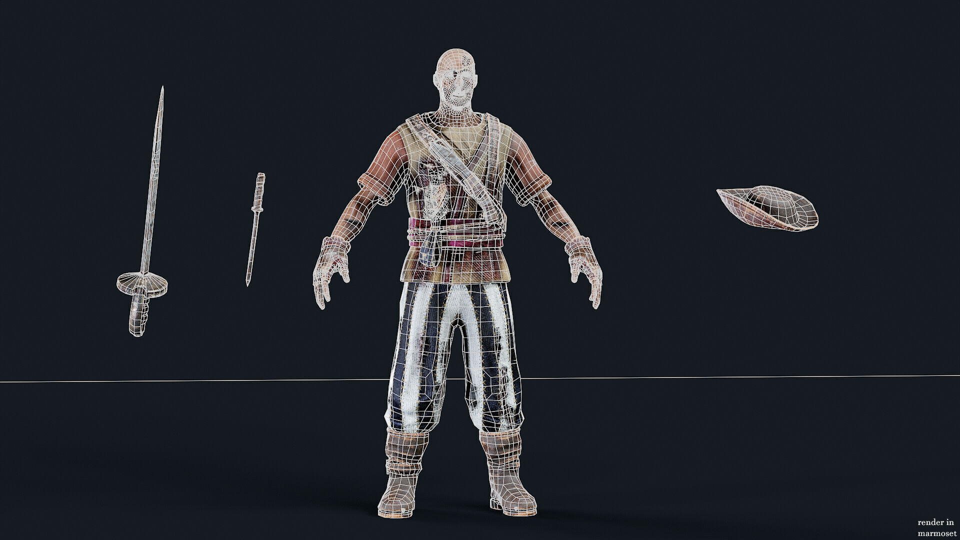 PIRATE UNDEAD 9 Low-poly 3D model_13