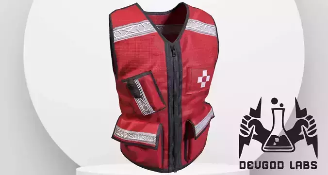 Paramedic Emergency Medic Vest Game Ready PBR Low Poly Low-poly 3D model