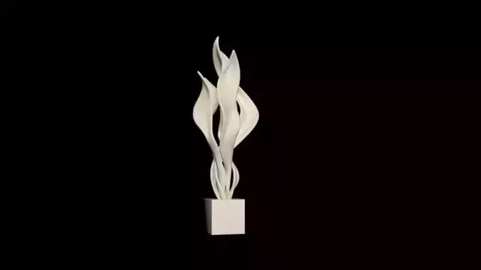 Modern Abstract Flame Sculpture
