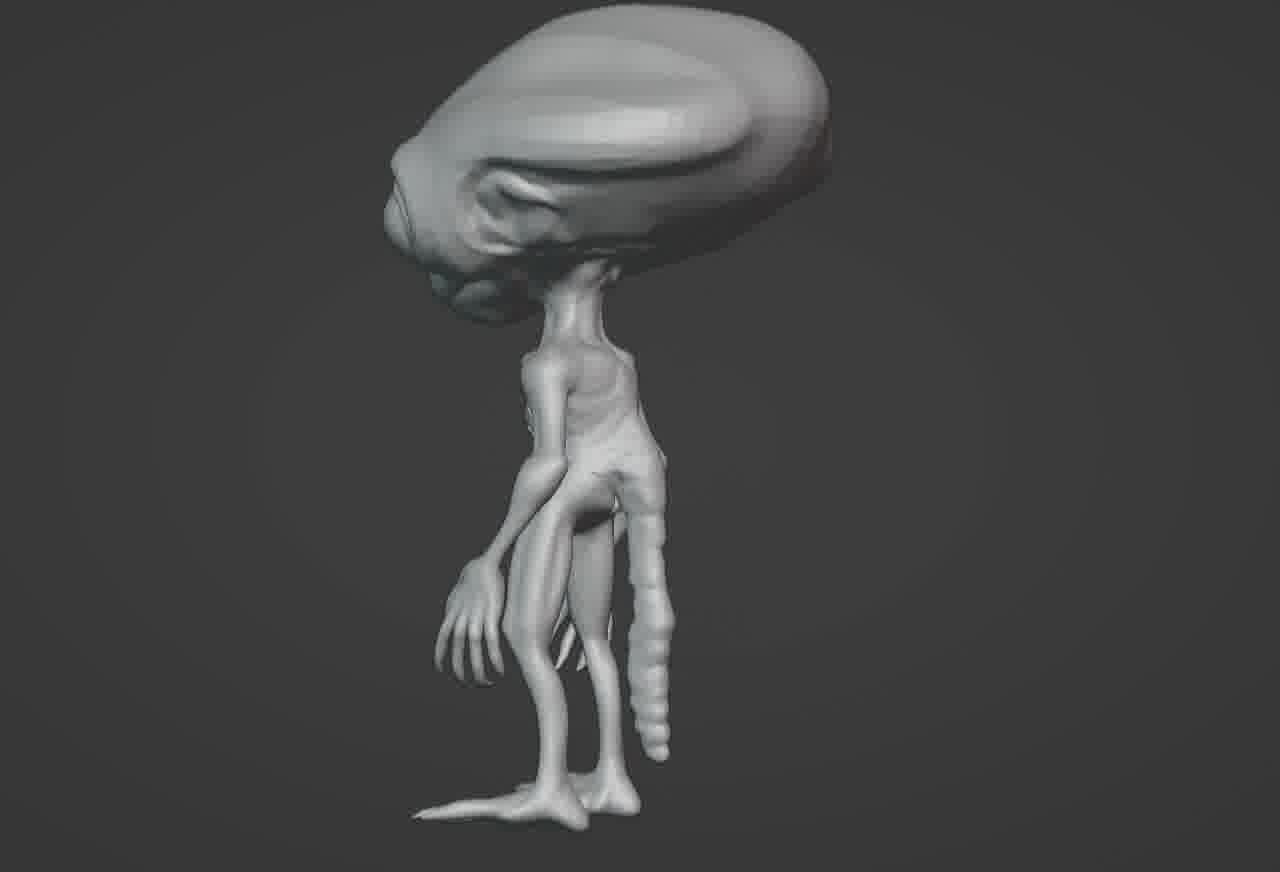 Realistic Gray Alien 3D print model_30