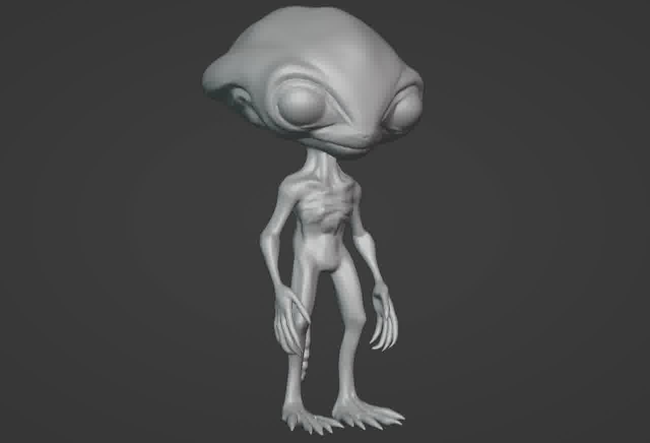 Realistic Gray Alien 3D print model_47
