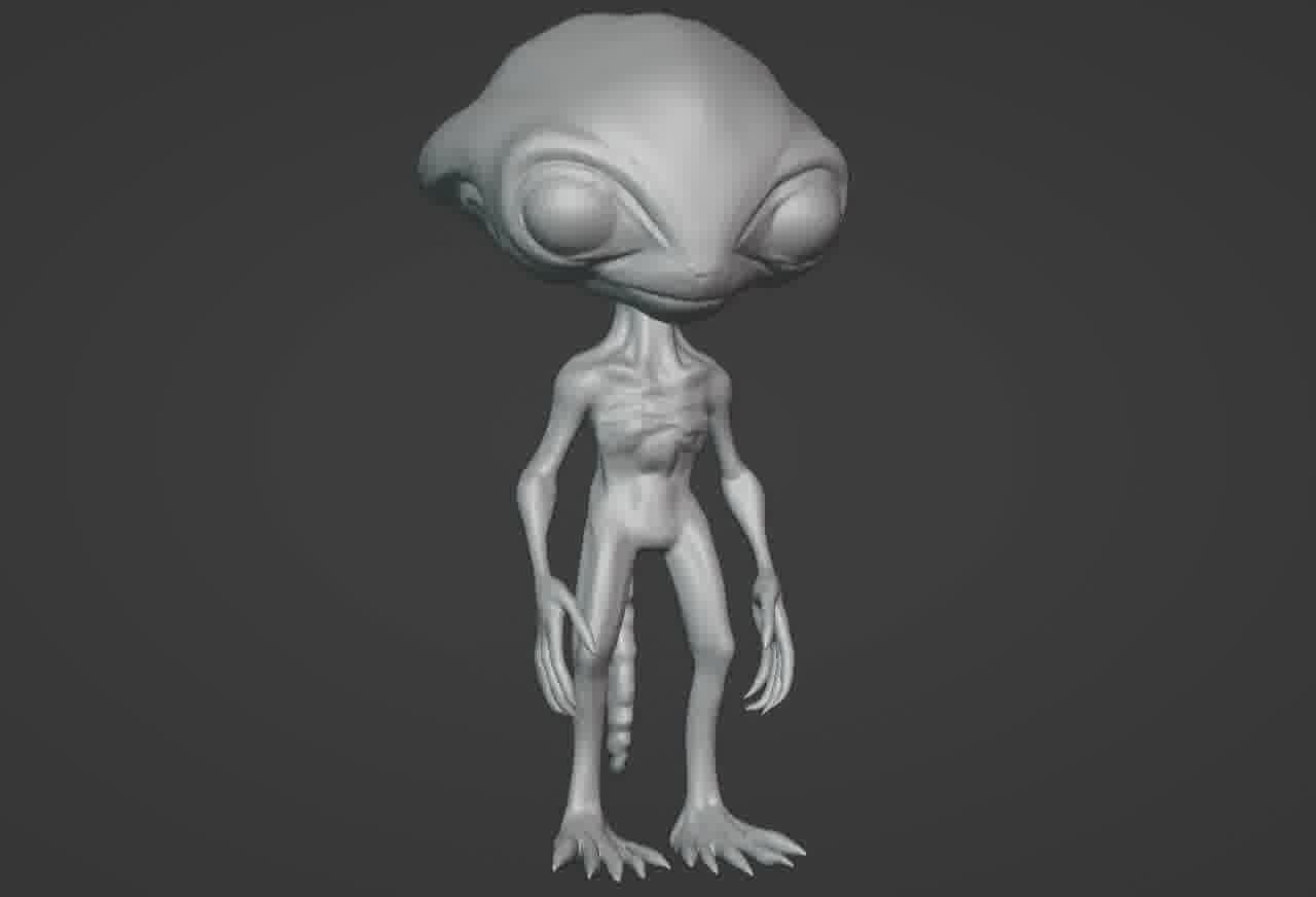 Realistic Gray Alien 3D print model_46